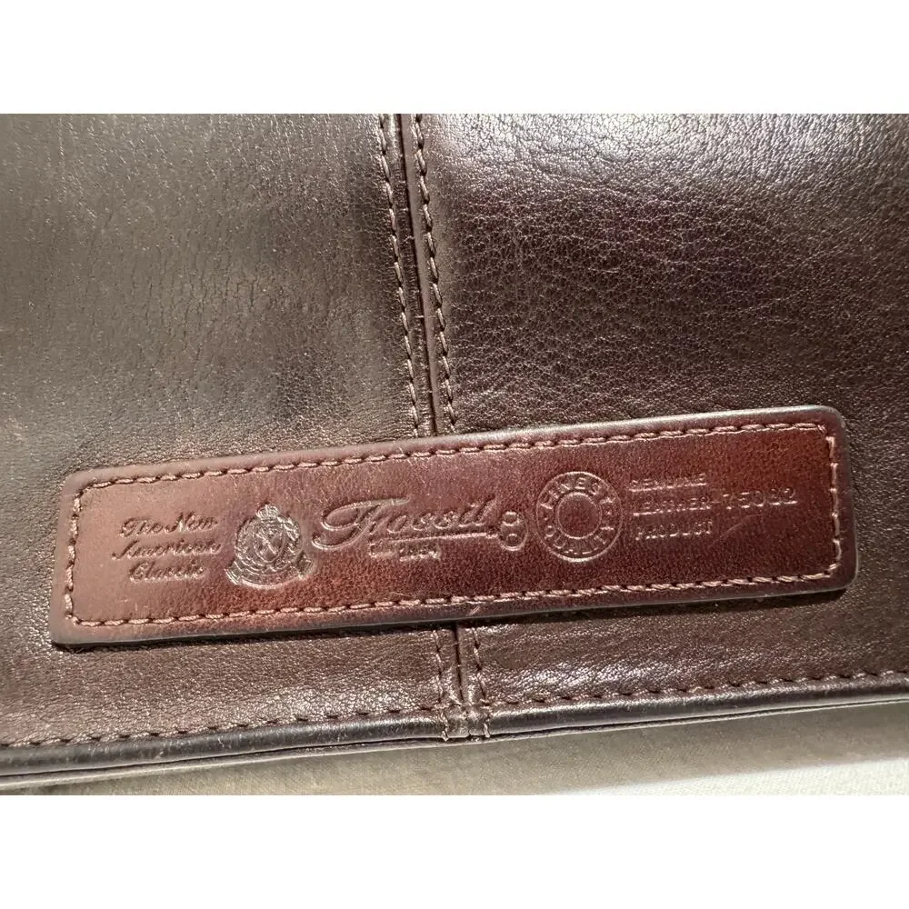 Vintage FOSSIL Brown Leather Purse Handbag Crossbody 75082